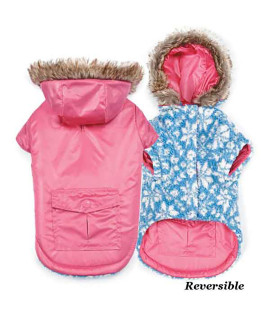 Zack and Zoey Elements Reversible Thermal Dog Parka - Pink